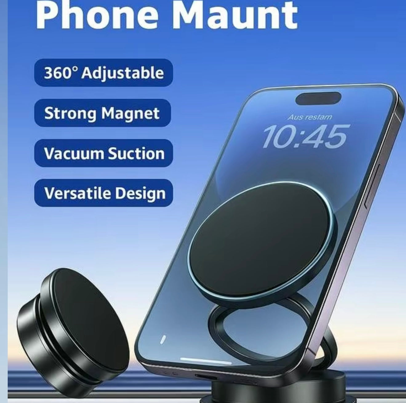 360° Adjustable Universal Phone Holder – Hands-Free Mount for Desk, Car, or Home